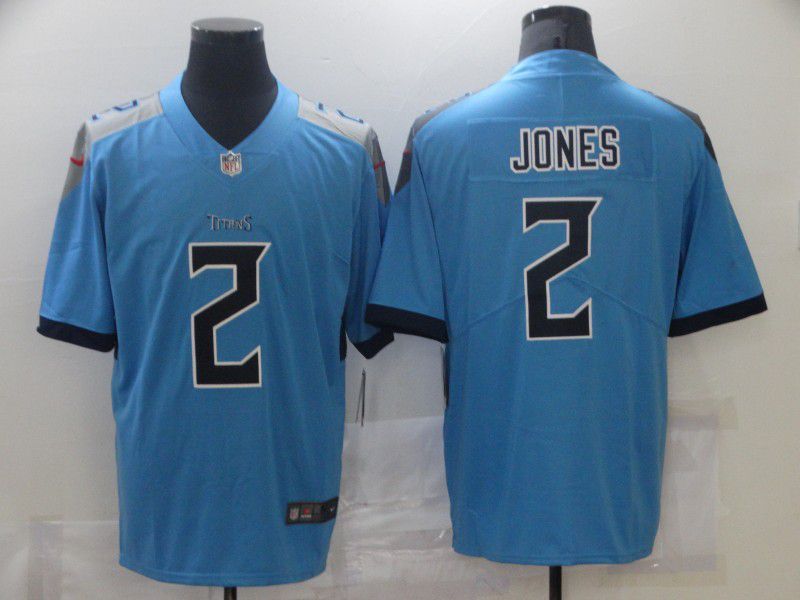 Men Tennessee Titans #2 Jones Light Blue 2021 Vapor Untouchable Limited Player Nike NFL Jersey
